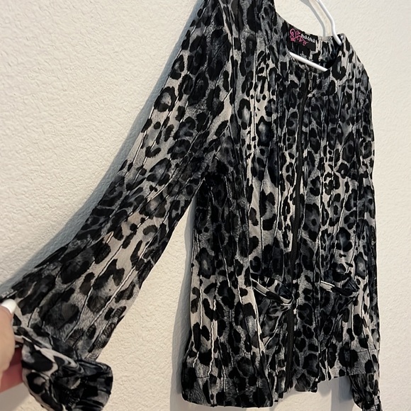 Animal Print Shell Jacket Sz Lge by Peck & Peck - Picture 6 of 8